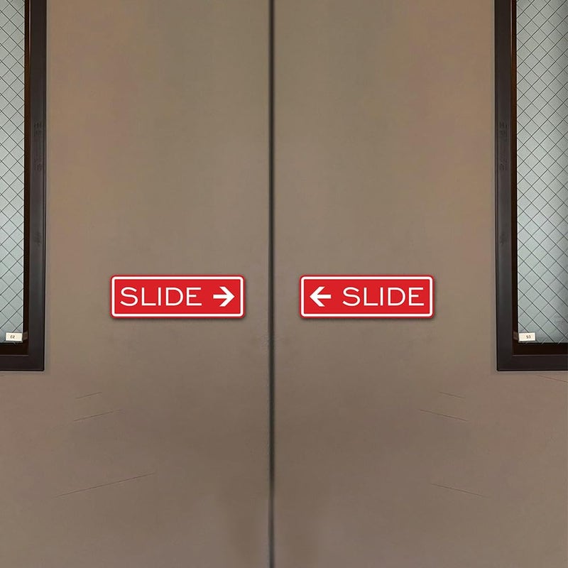 All Quality Classic Slide Door Sign - Silver - Medium (1 Pack) - Image 4